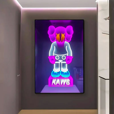 comprare Specchio 3D personalizzato segno di neon decorazione di festa multicolore RGB LED neon fabbricazione online