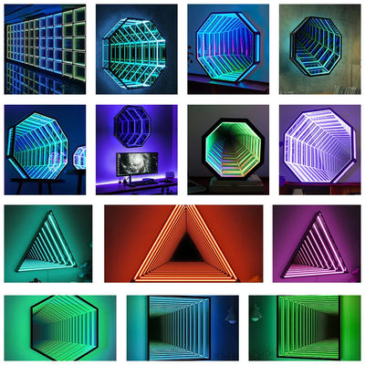 comprare 3D Mirror Neon Sign 220V Color Changing Neon Sign Per L'Area di Intrattenimento fabbricazione online