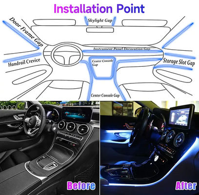 comprare 0.6kg Auto luci ambientali 18 in 1 Sinfonia Controllo musicale wireless Ambient Lighting Auto fabbricazione online