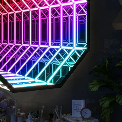 comprare 220V 3D Glass Neon Mirror Sign With Neon Tube Party Led Neon Strip Multicolor fabbricazione online