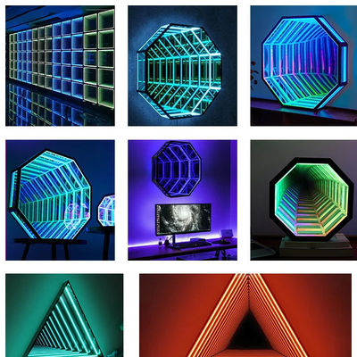 comprare 50000 ore di vita Specchio Neon Sign Octagon Infinity LED Neon Light fabbricazione online