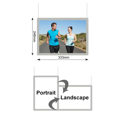 comprare Snap Frame Crystal Light Box A4 Dimensioni Crystal Window Display Lightbox appesa fabbricazione online