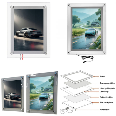 comprare Lightbox LED in vetro resistente per pubblicità interna ed esterna fabbricazione online