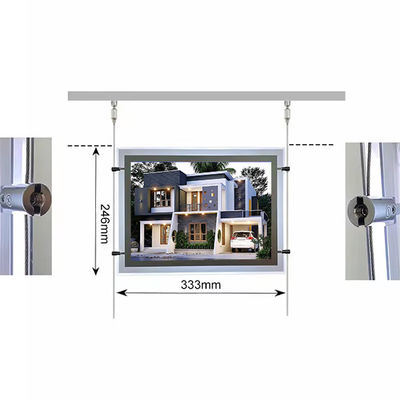 A3 A4 Crystal Light Box Led Frames Illuminated Light Box Hanging Window Display