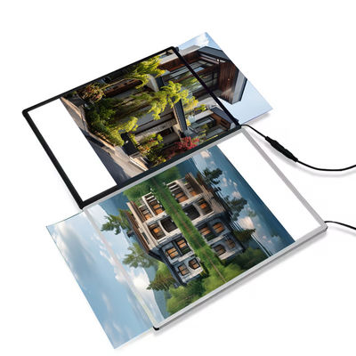 Dimensioni personalizzate pannello di vetro pubblicitario cartellone cornice Led A4 Light Box