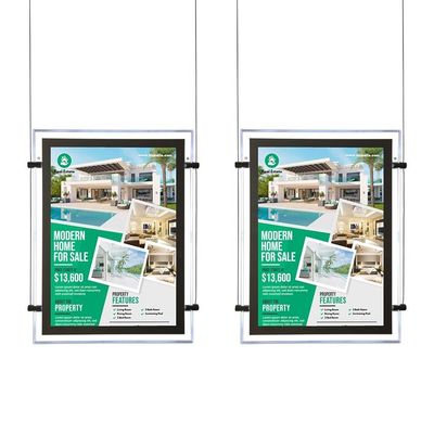 Cartellone retroilluminato immobiliare impermeabile pubblicitario appeso Foto Slim Picture Led Light Box