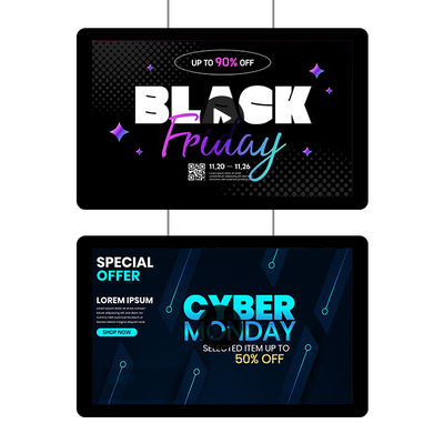 Schermi pubblicitari digitali monofacciali ad alta tensione 24V da parete o sospesi professionali