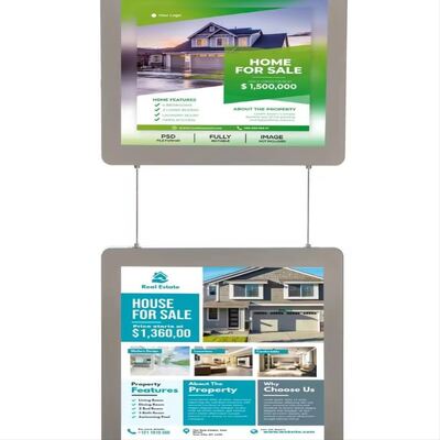 Cartellino pubblicitario della scatola di luce retroilluminata a doppio lato a LED